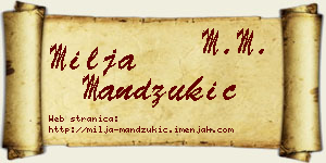 Milja Mandžukić vizit kartica